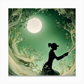 Woman Fishing Canvas Print