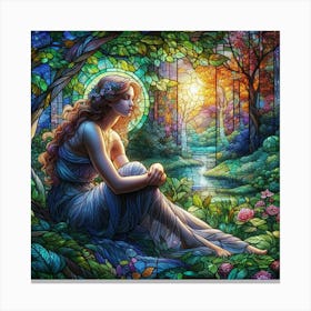 Woman In The Woods Canvas Print