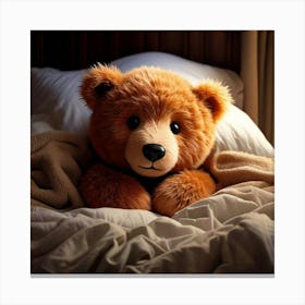 Firefly Cozy Little Bear Snuggled In Bed 81259 Canvas Print