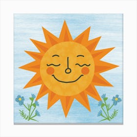 Sun With Flowers Canvas Print