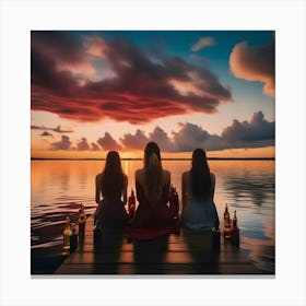 Girls Enjoying Canvas Print