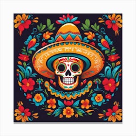 Day Of The Dead Skull 100 Canvas Print