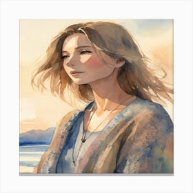 Girl By The Sea Canvas Print