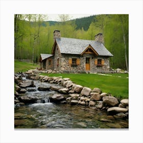 Small Cabin In The Woods Canvas Print