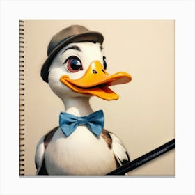 Duck In A Bow Tie 2 Canvas Print