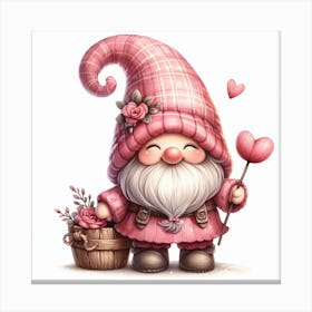 Valentine's day, Gnome Canvas Print