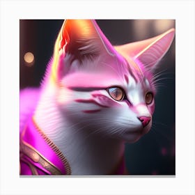 Pink Cat 6 Canvas Print