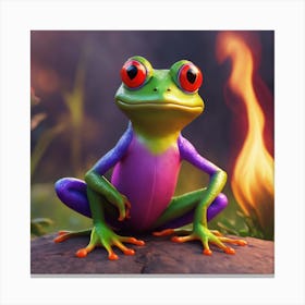 Frog With Fire Canvas Print