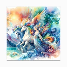 Unicorns And Angels 1 Canvas Print