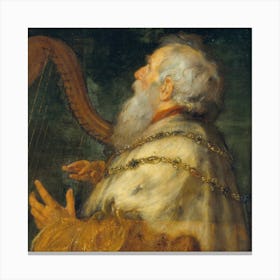 Man Playing The Harp Canvas Print