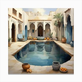 Mediterranean Pool 1 Canvas Print