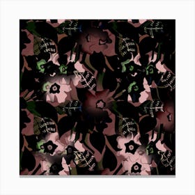 Black And Green Flowers Canvas Print