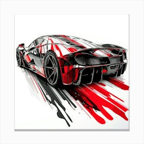 Color Drip Design A Sleek Sports Car 1 Canvas Print