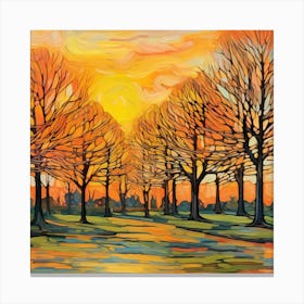 Sunset In The Park Canvas Print