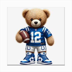 Indianapolis Colts Teddy Bear Canvas Print