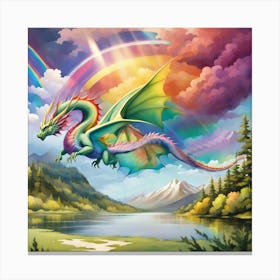 Rainbow dragon Cloudmaker Canvas Print