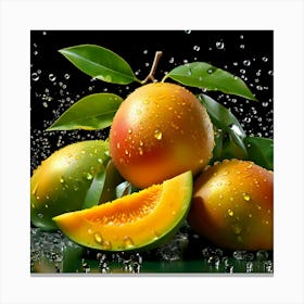 Mangoes With Water Canvas Print