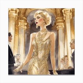 Art deco fashion magazine cover 4 Canvas Print