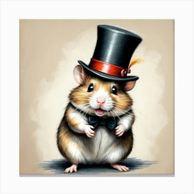 Hamster In Top Hat 5 Canvas Print