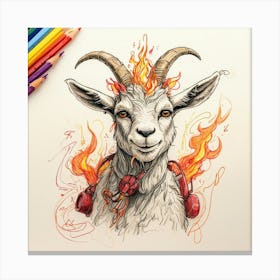 Goat Of Fire 4 Canvas Print