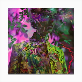 Woman In A Floral Dress Canvas Print