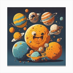 Leonardo Diffusion Planets Cartoon Funny 0 Canvas Print