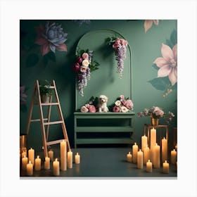 Floral Backdrop For Photoshoot Canvas Print