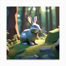 Low Poly Rabbit Canvas Print