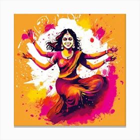 Vector Colorful Festive Celebration Joy Vibrant Culture Tradition Hindu Spring Happiness (9) Canvas Print