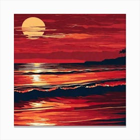 Sunset At The Beach 776 Canvas Print