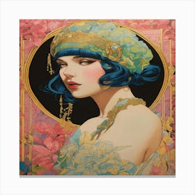 Lady With Blue Hair Canvas Print