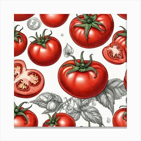 Tomato Seamless Pattern 3 Canvas Print