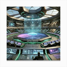 Central Command Nexus Control Room Canvas Print