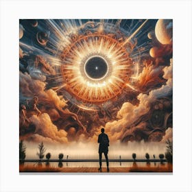 Man Standing In Front Of A Star Canvas Print