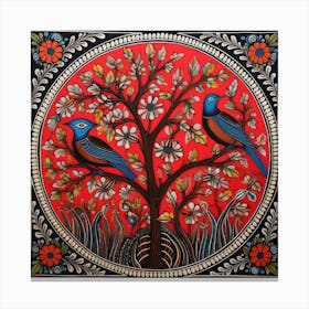 Birds On A Tree 2 Canvas Print