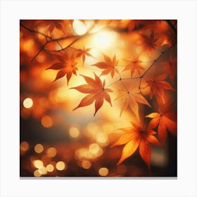 Autumn Leaves Bokeh Canvas Print