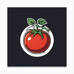 Tomato On A Black Background 2 Canvas Print