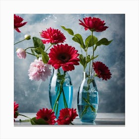 Flowers In Vases 1 Canvas Print