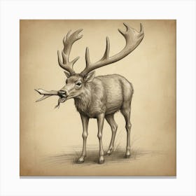 Deer With Antlers 3 Canvas Print