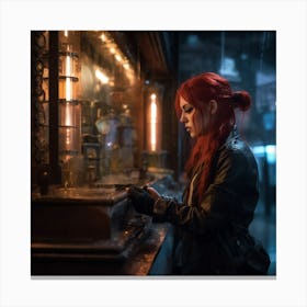 Woman With Red Hair Canvas Print