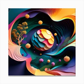 3d Paper Art 1 Canvas Print