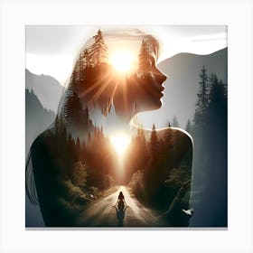 Woman In The Forest Canvas Print