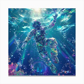 Scuba Diver Underwater Canvas Print