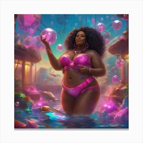 Pink Bubbles Canvas Print