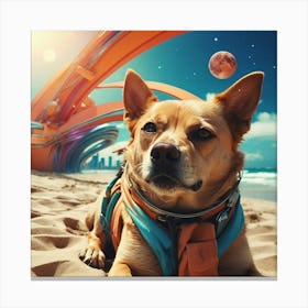 Dog In Space 2 Canvas Print