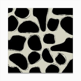 Black And White Organic Pattern Canvas Print