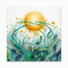 Sun And Leaves 2 Canvas Print