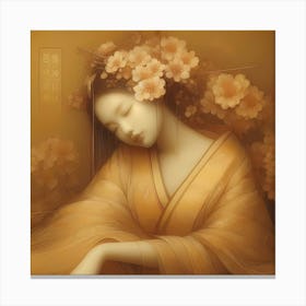 Japan Traditional Geisha Illustration By Ad 56 Canvas Print