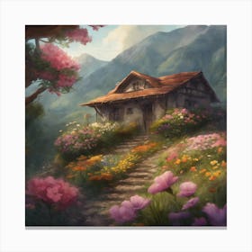 House In The Mountains Canvas Print