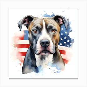 American Flag Pit Bull Canvas Print